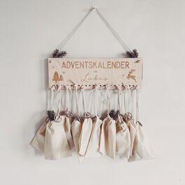 DREAM CREATIVE Adventskalender Personalisiert - Weihnachtskiste Mit Jutesäckchen