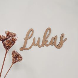 Schriftzug Name Holz